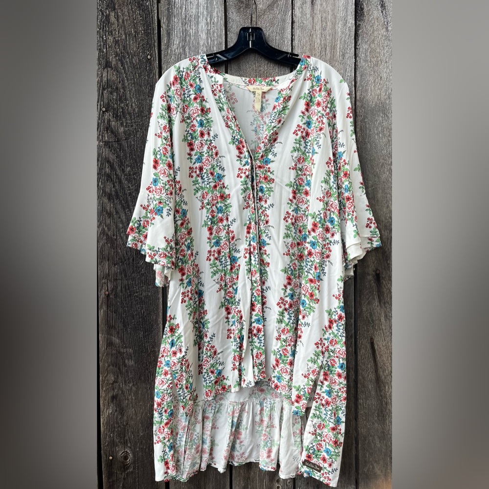 Matilda Jane White and Pink 3/4 Bell Sleeve Tunic